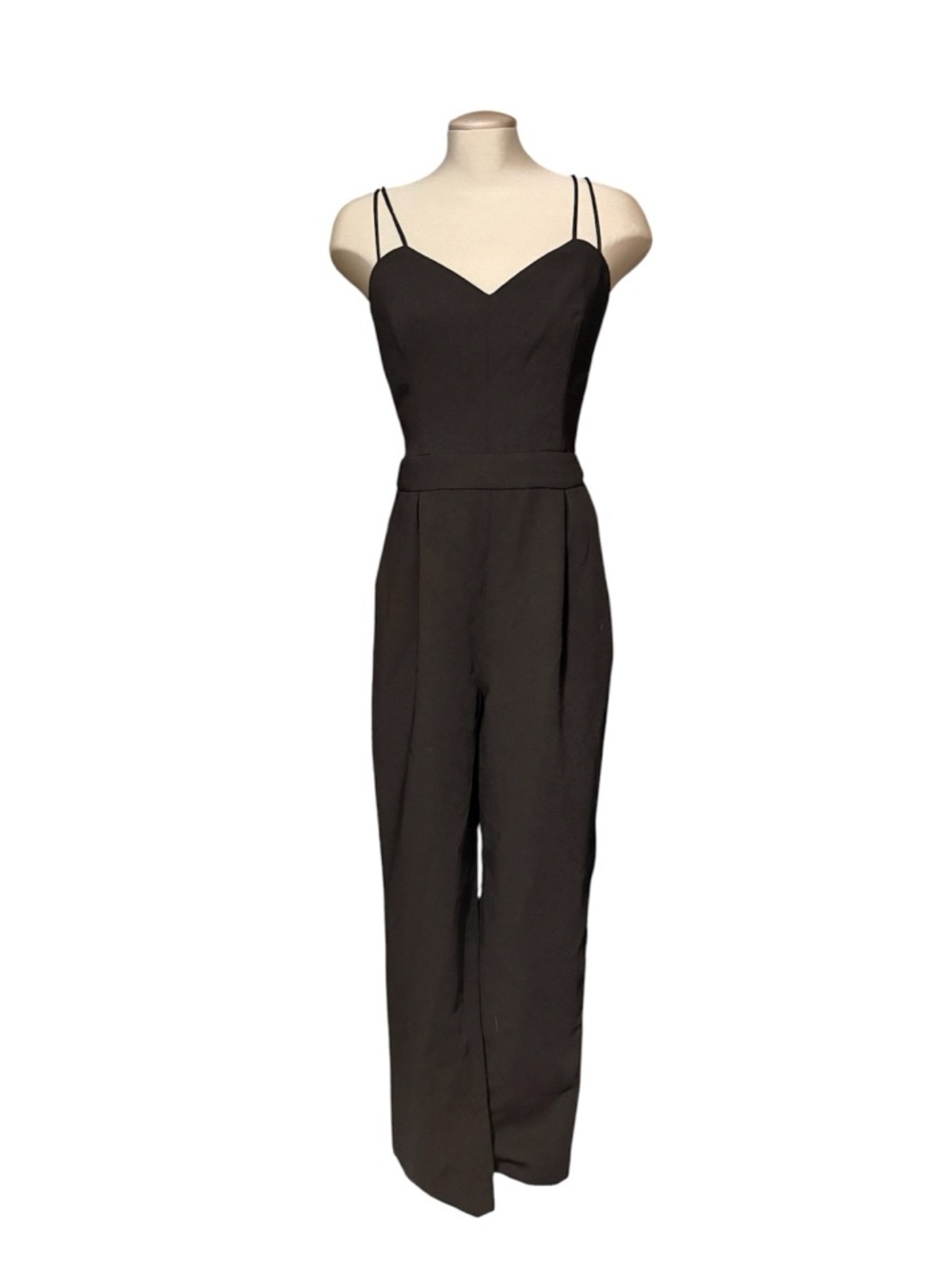 ASOS Tall Black Double-Strap Jumpsuit Lace Back